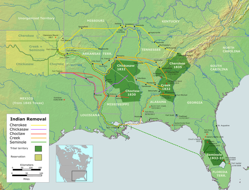Map Of United States Indian Removal