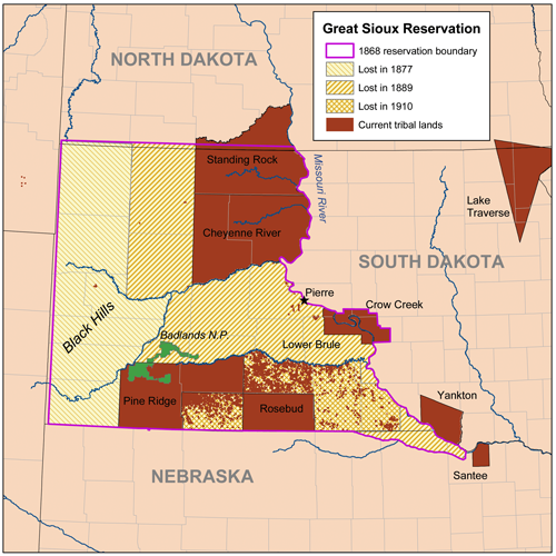 Sioux Reservation Map