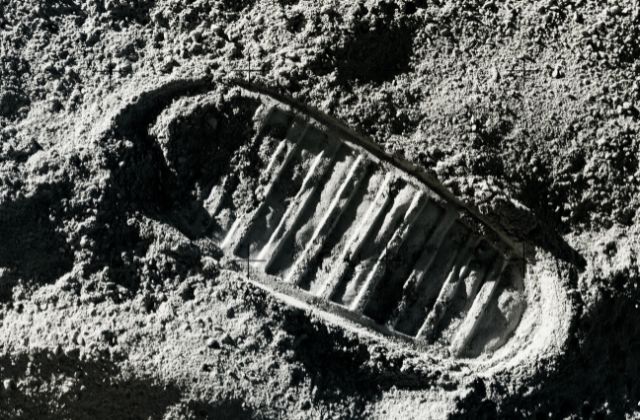 footprints left on Moon by Neil Armstrong