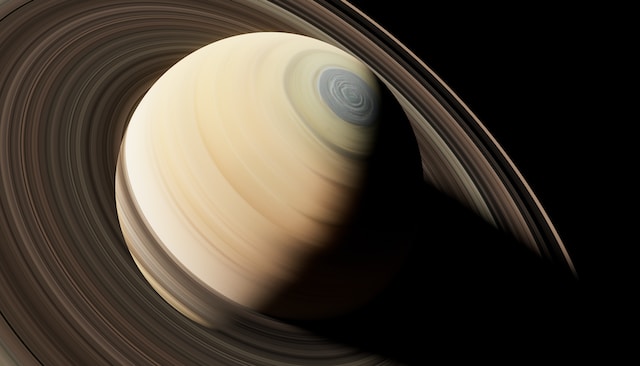 Saturn With its Hexagonal storm
