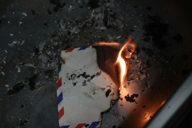 Burning paper