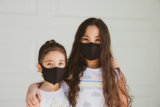 Kids wearing face masks